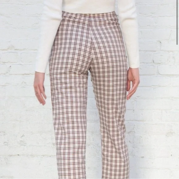 Brandy Melville Checkered Brown Tilden Pants - Picture 2 of 3